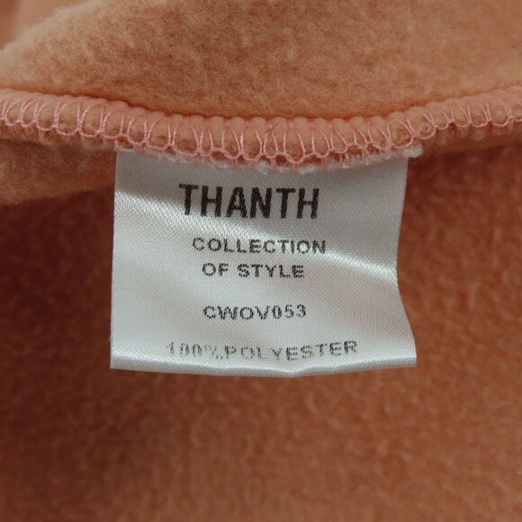 Thanth Womens Small Peach Pink Fleece Sleeveless Motorcycle Hooded Vest Coat - Picture 7 of 10